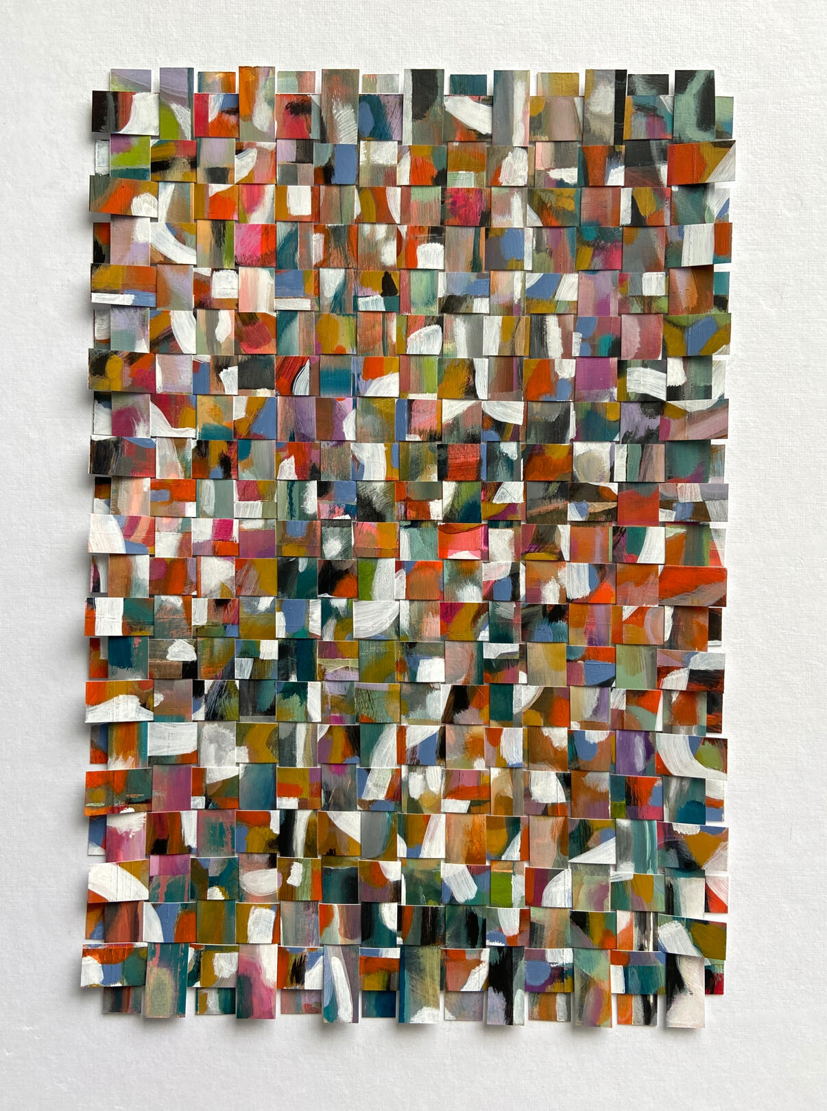 "Carnival" (2026), paper weave 20 x 30cm "Carnival" (2026), paper weave 20 x 30cm
