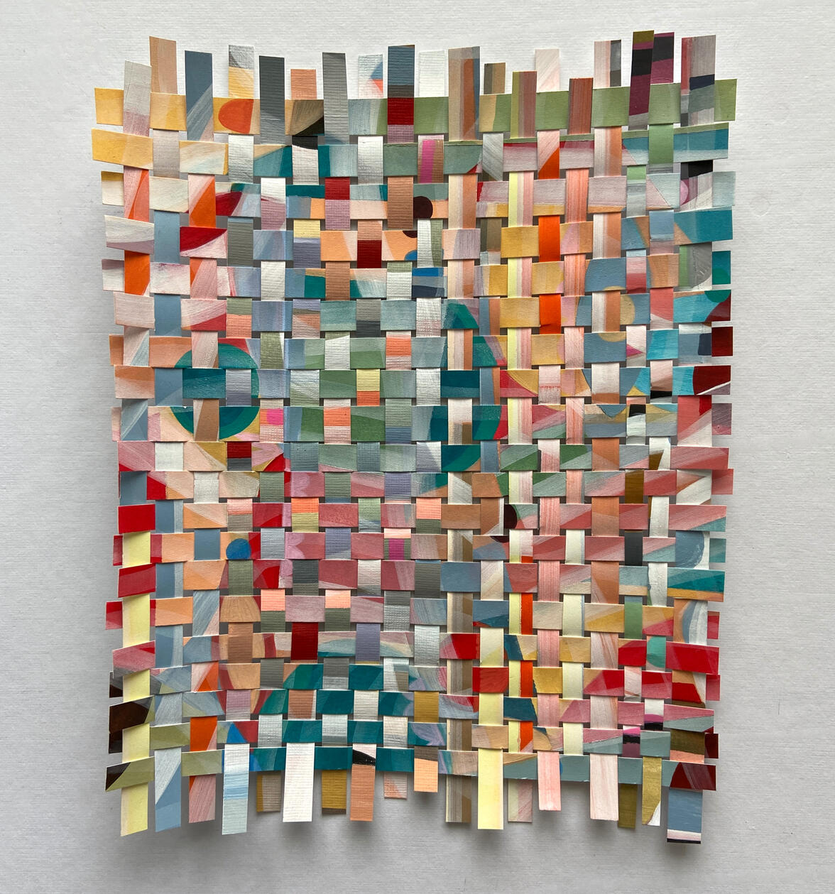 "Dancing" (2026), paper weave, c. 21cm x 26cm "Dancing" (2026), paper weave, c. 21cm x 26cm