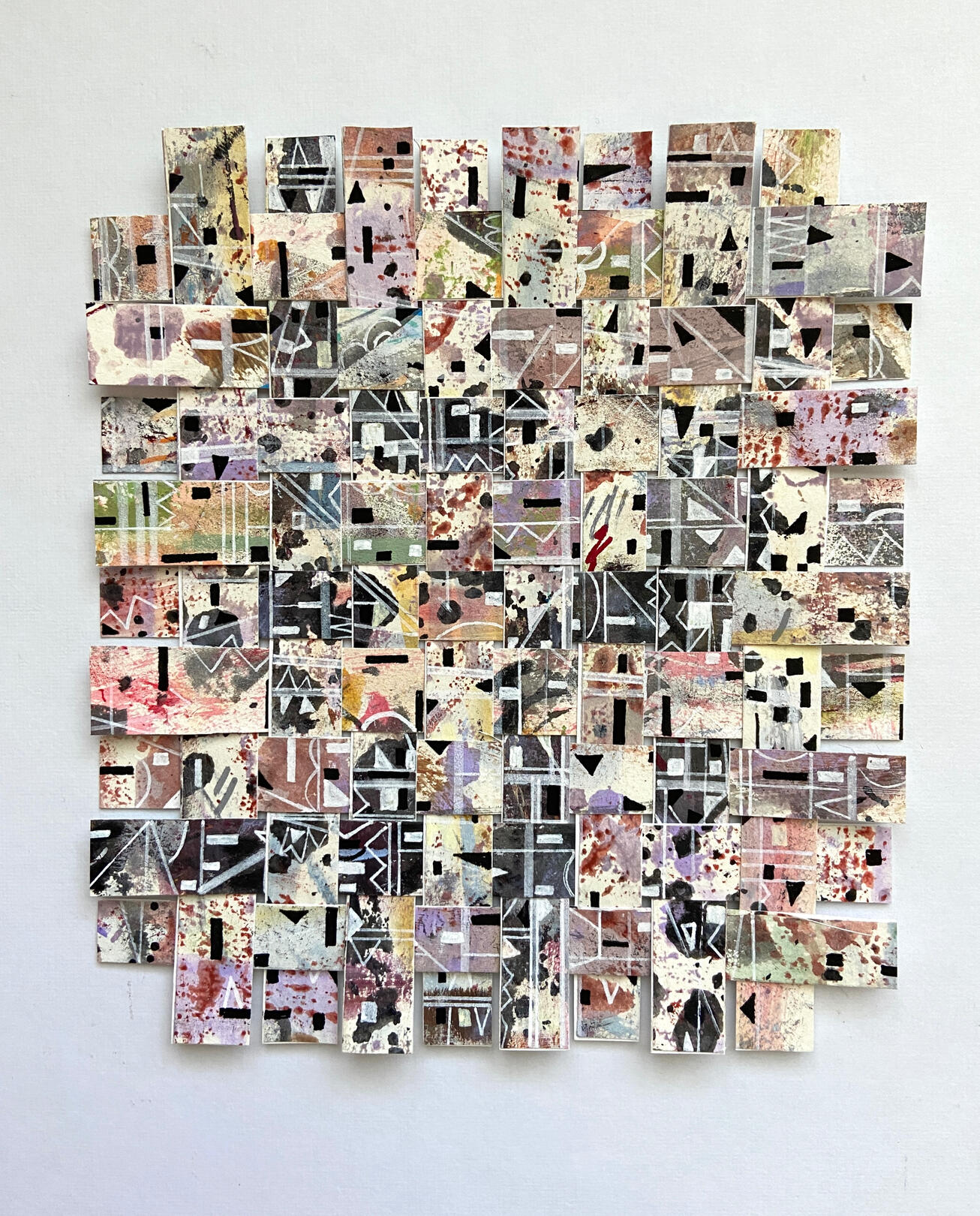 "Land Lines" (2026), paper weave, c. 17 x 19 cm "Land Lines" (2026), paper weave, c. 17 x 19 cm