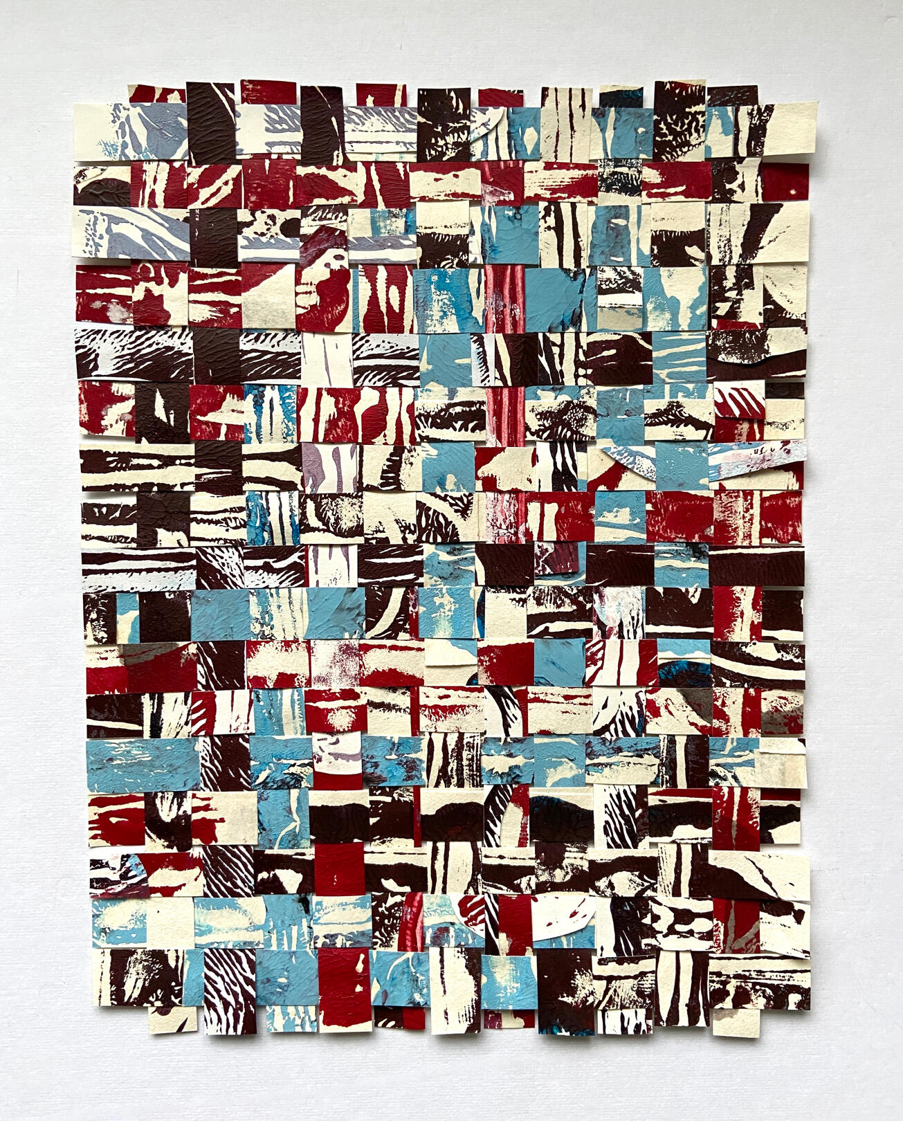 "Interwoven" (2026), paper weave, 20 x 26cm