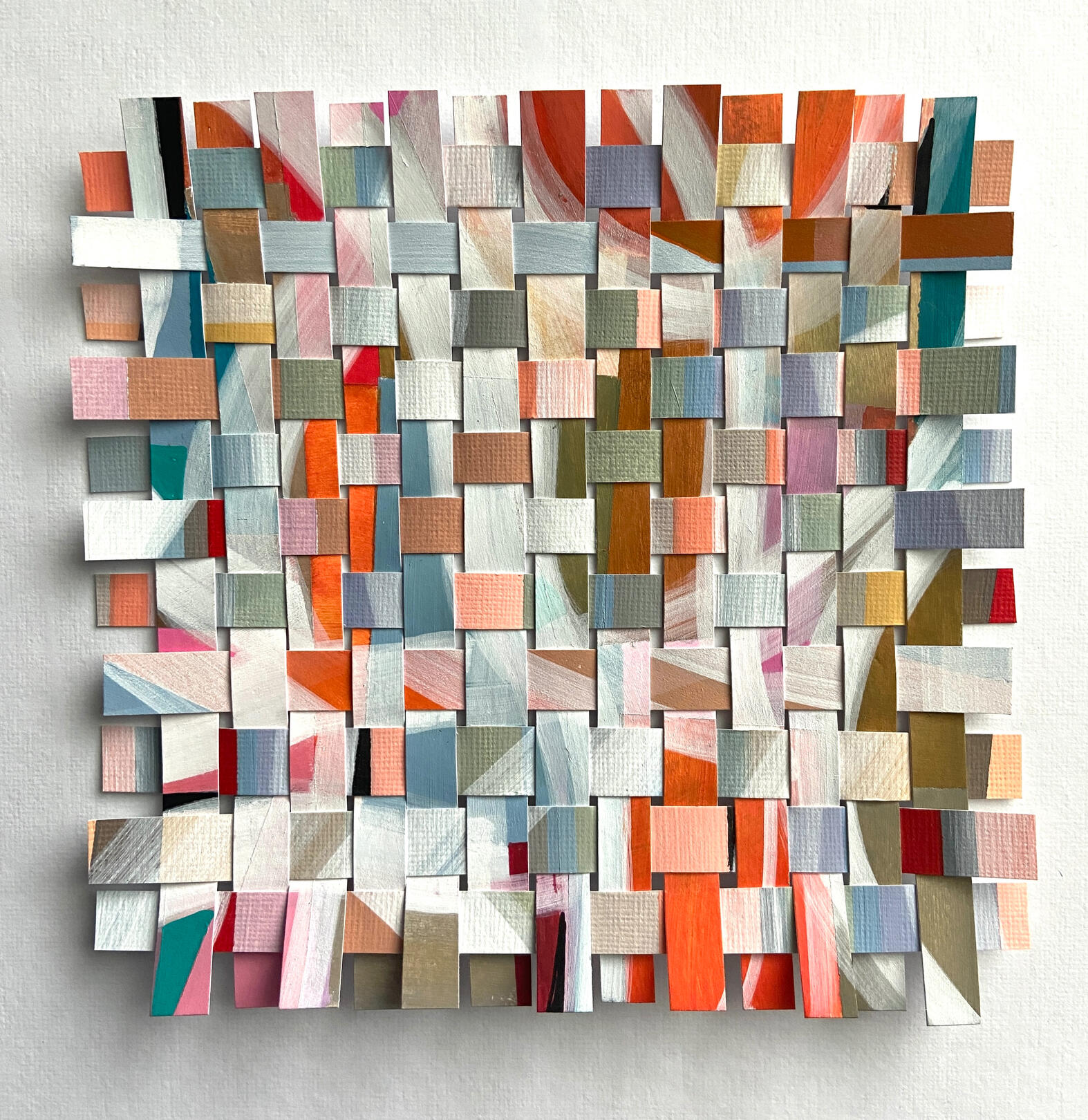 Paper weave (2026), c. 15cm x 15cm Paper weave (2026), c. 15cm x 15cm